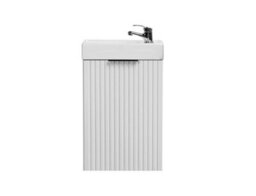 Impact Furniture Cloakroom Vanity Unit Small Sink Wall Cabinet Slimline White Ribbed 400mm Adel - thumbnail 8