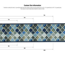 "Bravich Hard Wearing Non-Slip Kitchen Runner Mat - Blue Anejo - 2'2""x3'ft (66X91Cm)" - thumbnail 6