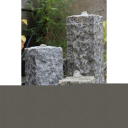 Buttercup Farm Granite Natural Surface Column Water Features (Set Of 3) With Pump, Light, Reservoir And Grid - 20/35/50Cm H - Grey - thumbnail 3