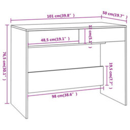 Vidaxl Desk Sonoma Oak 101X50X76.5 Cm Engineered Wood Desks - thumbnail 8