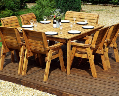 Charles Taylor Trading Charles Taylor Eight Seater Square Table Set (With Chairs And Bench) - image 1