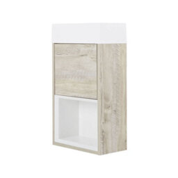 Homestylestore 400mm Light Oak Bathroom Wall Hung Vanity Unit With Basin - thumbnail 2