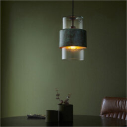 Loops 2 Pack Hanging Ceiling Pendant Light - Verdigris Bronze Plate & Clear Glass - 10W Led E27 - thumbnail 4
