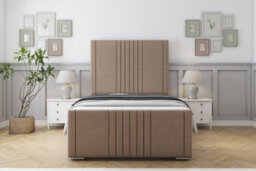 "Sloomy Harrington Mink Plush Bed Frame With Mattress With 50"" Upholstered Headboard 4' Small Double" - thumbnail 1