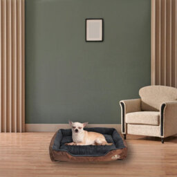 Actiaspet Faux Fur Pet Bed Brown/grey Small - thumbnail 3