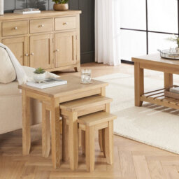 The Furniture Market Cheshire Whitewash Oak Nest Of 3 Tables - thumbnail 4
