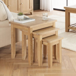 The Furniture Market Cheshire Whitewash Oak Nest Of 3 Tables