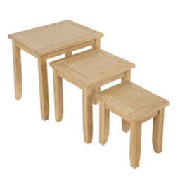 The Furniture Market Cheshire Whitewash Oak Nest Of 3 Tables - thumbnail 6