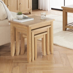The Furniture Market Cheshire Whitewash Oak Nest Of 3 Tables - thumbnail 2