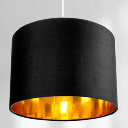 Happy Homewares Contemporary Black Cotton 10 Table/pendant Lamp Shade With Shiny Golden Inner - thumbnail 7