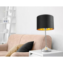 Happy Homewares Contemporary Black Cotton 10 Table/pendant Lamp Shade With Shiny Golden Inner - thumbnail 3