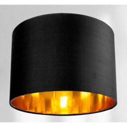 Happy Homewares Contemporary Black Cotton 10 Table/pendant Lamp Shade With Shiny Golden Inner - thumbnail 2