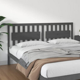 Berkfield Bed Headboard Grey 185.5X4X100 Cm Solid Wood Pine - thumbnail 1