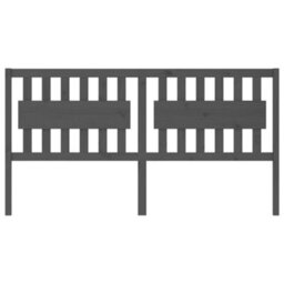 Berkfield Bed Headboard Grey 185.5X4X100 Cm Solid Wood Pine - thumbnail 3