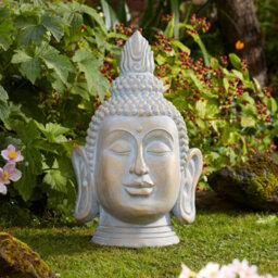 My Smart Buy Buddha Xl - 50 Cm Brushed Gold Garden Statue, Serene Indoor/outdoor Décor, Tranquil Feature For Patios And Gardens