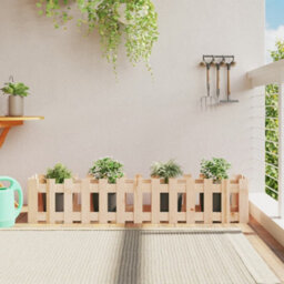 Berkfield Garden Raised Bed With Fence Design 150X30X30 Cm Solid Wood Pine - thumbnail 1