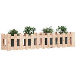 Berkfield Garden Raised Bed With Fence Design 150X30X30 Cm Solid Wood Pine - thumbnail 3