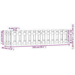 Berkfield Garden Raised Bed With Fence Design 150X30X30 Cm Solid Wood Pine - thumbnail 9