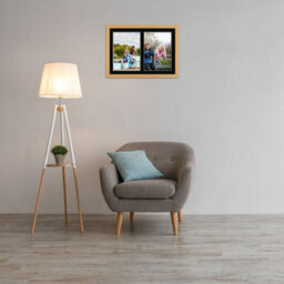 AK Frames 20X14 Country Pine Modern Multi Photo Frame With Black Mount - Holds 2 Apertures (2X) A4 Photos - thumbnail 3