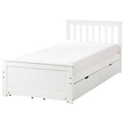 Beliani Bed With 4 Drawers Pine Wood Olendon 90 X 200 Cm (Eu Single) White - thumbnail 5