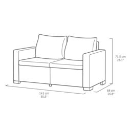 Keter California Graphite Resin 5 Seater Garden Furniture Set With Footstool - thumbnail 6