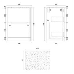Royal Bathrooms Venice 600mm Gloss White Freestanding Bathroom Countertop Vanity Unit 2 Drawer With Art Round Basin - thumbnail 8