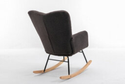 Abrihome Mid Century Modern Teddy Fabric Tufted Upholstered Rocking Chair Padded Seat For Living Room Bedroom,dary Gray - thumbnail 5