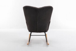 Abrihome Mid Century Modern Teddy Fabric Tufted Upholstered Rocking Chair Padded Seat For Living Room Bedroom,dary Gray - thumbnail 7