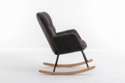 Abrihome Mid Century Modern Teddy Fabric Tufted Upholstered Rocking Chair Padded Seat For Living Room Bedroom,dary Gray - thumbnail 8
