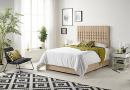 Somnior Beds Somnior Galaxy Plush Beige 6Ft Memory Foam Divan Bed With 2 Drawers, Mattress & Headboard - Super King - thumbnail 1