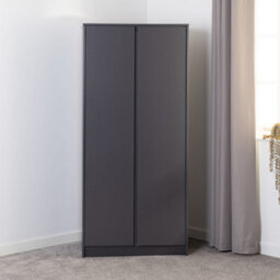 Seconique Malvern 2 Door Wardrobe Bedroom Set Grey With Chest And X2 Bedsides - thumbnail 3
