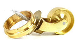 L&F 4X Brass Castor & Ring 29mm Screw In Castor  Furniture Beds Sofas Chairs Stools - thumbnail 7