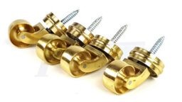 L&F 4X Brass Castor & Ring 29mm Screw In Castor  Furniture Beds Sofas Chairs Stools - thumbnail 4