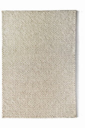 Ivory Wool Rug, 30mm Thickness Plain Striped Rug, Handmade Luxurious Rug, Modern Rug For Dining Room-80Cm X 150Cm - thumbnail 2