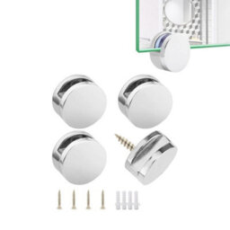 Sisi UK Mirror Clips 4 Pack Zinc Alloy Nickel Glass Clamps For 3 To 6mm Frameless Mirrors, Diy Wall Mounting Bathroom Mirror Fixing Kit