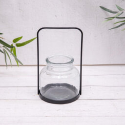 Annibells Black Metal Hurricane Lamp Candle Holder (16324) - Small