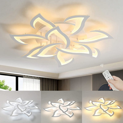 Pheashine Dimmable Petal Led Ceiling Light,70W Dia 82Cm White Acrylic With Remote Control For Living Room, Bedroom Or Kitchen - image 1