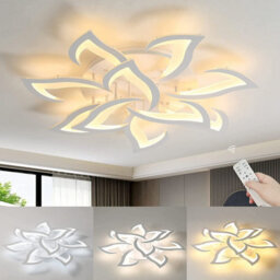 Pheashine Dimmable Petal Led Ceiling Light,70W Dia 82Cm White Acrylic With Remote Control For Living Room, Bedroom Or Kitchen - thumbnail 1