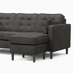 Furnishings For Less UK Eden L Shaped Reversible Chaise 3 Seater Graphite Chenille Fabric - thumbnail 4