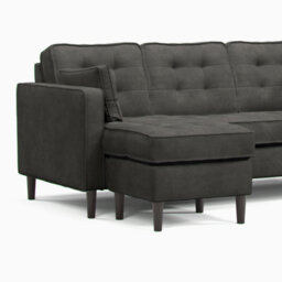 Furnishings For Less UK Eden L Shaped Reversible Chaise 3 Seater Graphite Chenille Fabric - thumbnail 3
