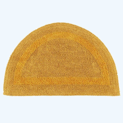 Homescapes Luxury Reversible Semi Circle Bath Mat - Mustard Yellow - image 1