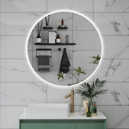 Probaty Bathrooms 80X80Cm Round Mirror 3 Colors Dimmable Led With Anti-Fog Ip44,backlit Illuminated,touch Sensor Wall Mounted - thumbnail 1