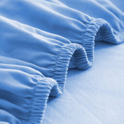 Ameha Plain Fitted Sheet 25Cm Deep Pocket- Breathable Wrinkle Resistant Microfiber Bed Sheet Easy Care Light Blue King (152X200Cm) - thumbnail 7