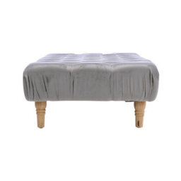 Living And Home Light Grey Vintage Button Tufted Rectangular Velvet Footstool Bench With Wood Legs W 1000 X D 600 X H 300 mm - thumbnail 4