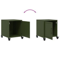 Berkfield Bedside Cabinets 2 Pcs Olive Green 36X39X43.5 Cm Steel - thumbnail 9