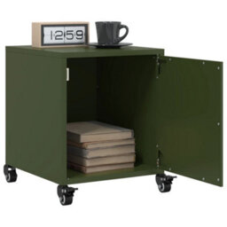 Berkfield Bedside Cabinets 2 Pcs Olive Green 36X39X43.5 Cm Steel