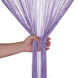 Neel Blue String Curtains Glitter Fringe Panel Fly Screen Doorway Tassel Curatin, 200Cm X 90Cm - Light Purple - thumbnail 5
