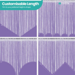 Neel Blue String Curtains Glitter Fringe Panel Fly Screen Doorway Tassel Curatin, 200Cm X 90Cm - Light Purple - thumbnail 8