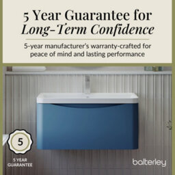 Balterley Dunwood Wall Hung 1 Drawer Bathroom Vanity Unit & Polymarble Basin, Satin Blue, 755mm - thumbnail 4