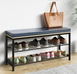 Vcm Metal Wood Seat Shoe Rack Taliro - thumbnail 3